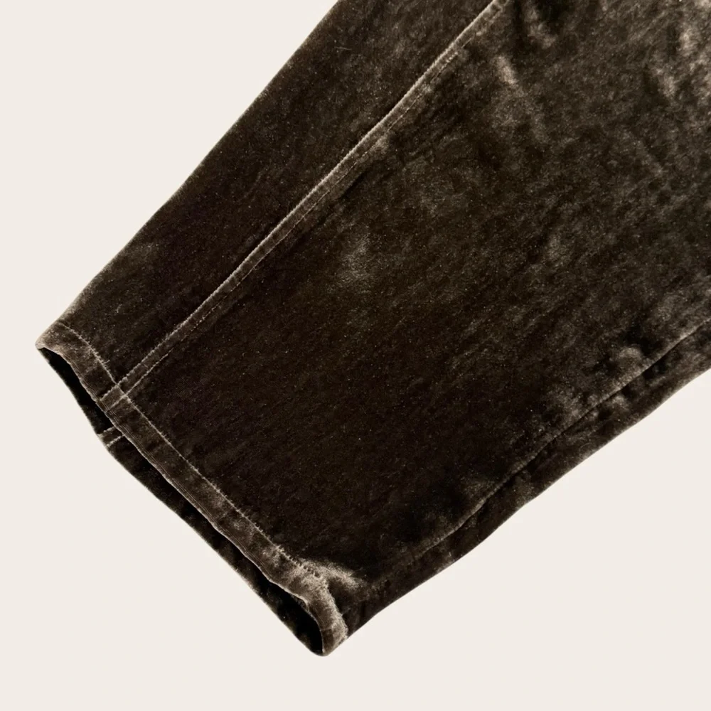 EILEEN FISHER Velvet Lantern Tapered Ankle Pants Wren Chocolate Brown NWT $288